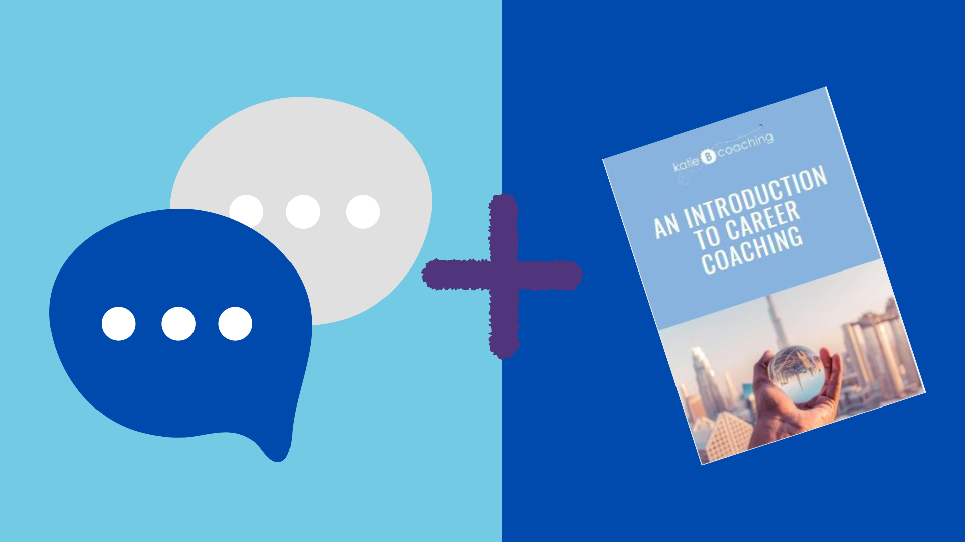 Image of speech bubble and free PDF offer "Introduction to Career Coaching"