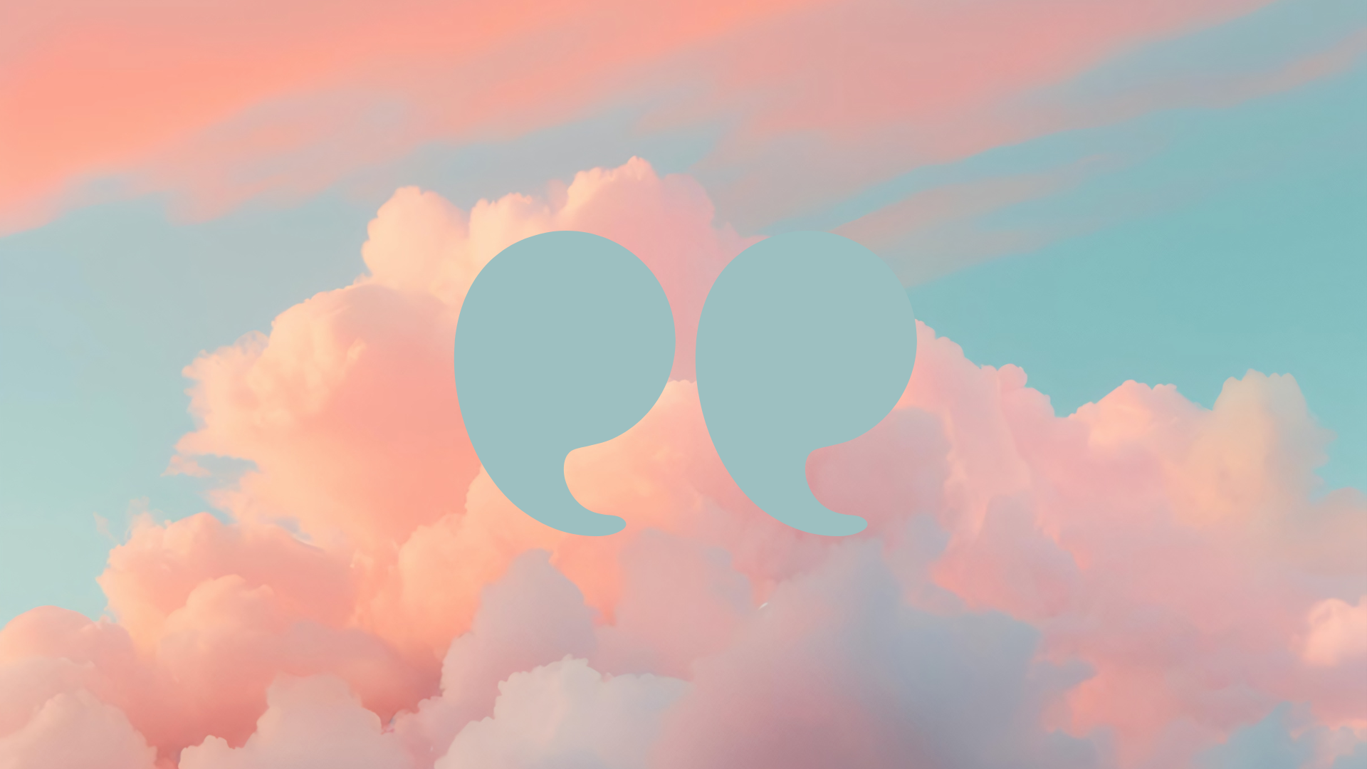 Clouds overlaid by quote marks